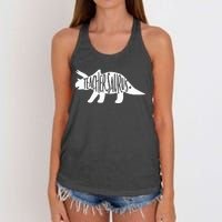 Teachersaurus Like A Normal Teacher Awesome Dinosaur Teacher Women's Knotted Racerback Tank