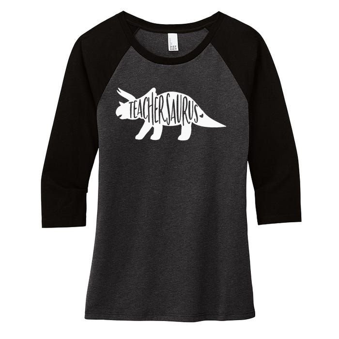 Teachersaurus Like A Normal Teacher Awesome Dinosaur Teacher Women's Tri-Blend 3/4-Sleeve Raglan Shirt