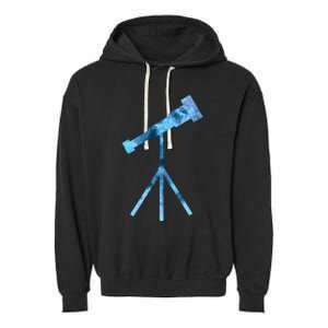 Telescope Lover Astronomy Eclipse Astronomer Stars Galaxy Garment-Dyed Fleece Hoodie