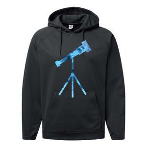 Telescope Lover Astronomy Eclipse Astronomer Stars Galaxy Performance Fleece Hoodie