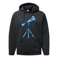 Telescope Lover Astronomy Eclipse Astronomer Stars Galaxy Performance Fleece Hoodie