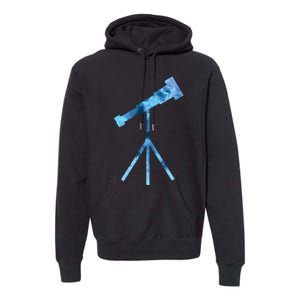 Telescope Lover Astronomy Eclipse Astronomer Stars Galaxy Premium Hoodie