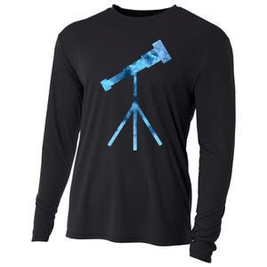 Telescope Lover Astronomy Eclipse Astronomer Stars Galaxy Cooling Performance Long Sleeve Crew