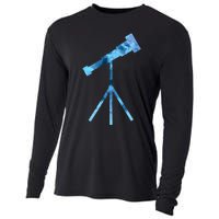 Telescope Lover Astronomy Eclipse Astronomer Stars Galaxy Cooling Performance Long Sleeve Crew