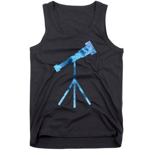 Telescope Lover Astronomy Eclipse Astronomer Stars Galaxy Tank Top