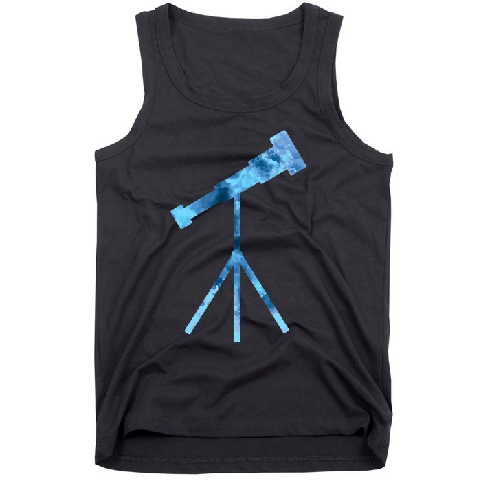 Telescope Lover Astronomy Eclipse Astronomer Stars Galaxy Tank Top