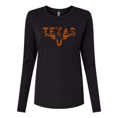 Texas Longhorn Austin Pride Texas Longhorn Bull Horn Womens Cotton Relaxed Long Sleeve T-Shirt