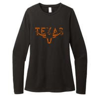 Texas Longhorn Austin Pride Texas Longhorn Bull Horn Womens CVC Long Sleeve Shirt