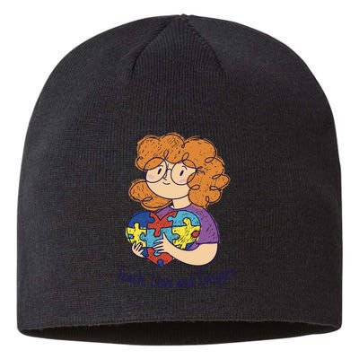 Teach Love And Inspire Teacher Autism Sustainable Beanie