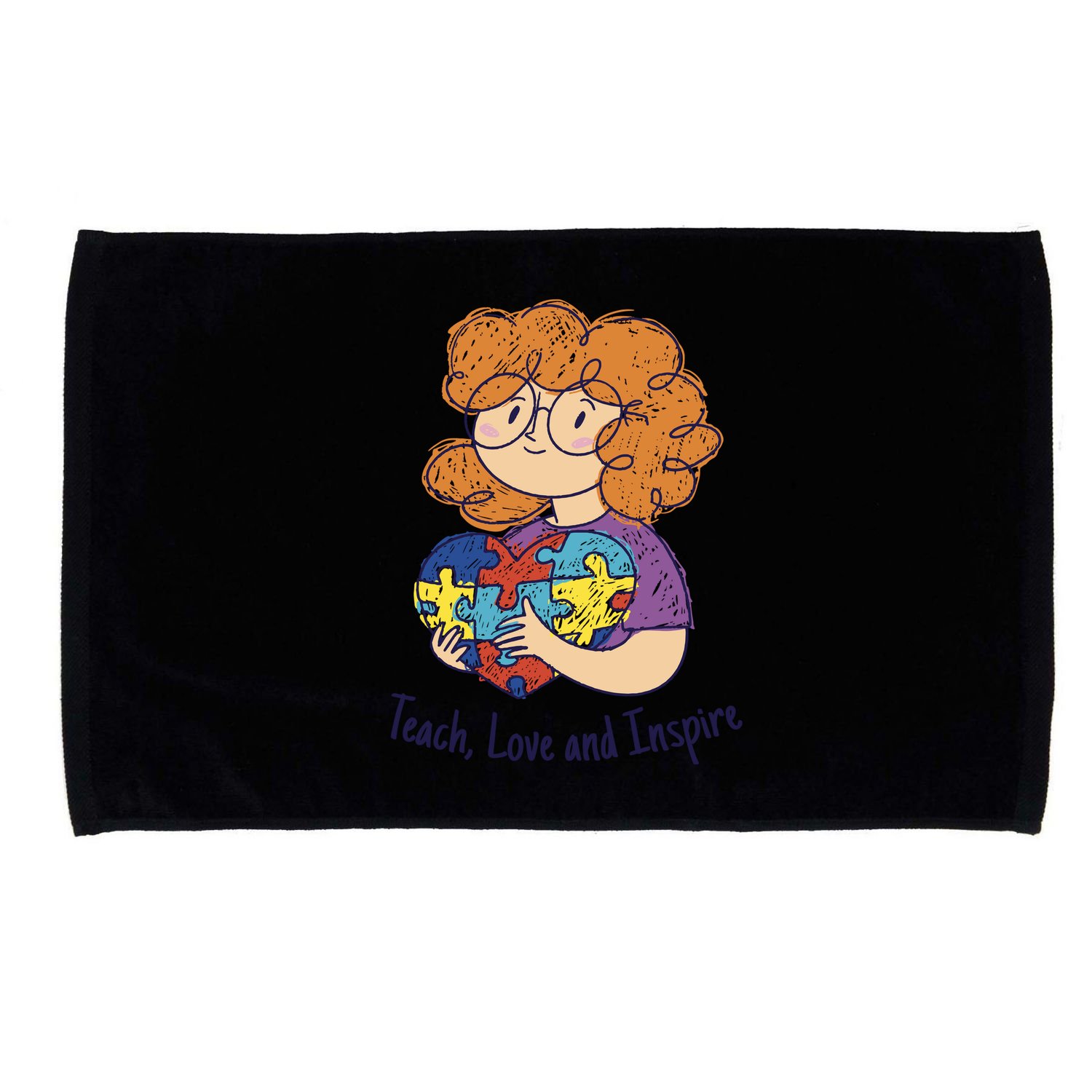 Teach Love And Inspire Teacher Autism Microfiber Hand Towel