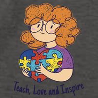 Teach Love And Inspire Teacher Autism Vector Backpack