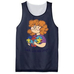 Teach Love And Inspire Teacher Autism Mesh Reversible Basketball Jersey Tank