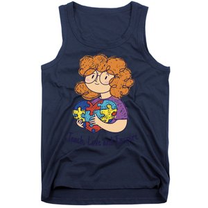 Teach Love And Inspire Teacher Autism Tank Top