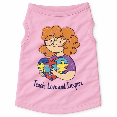 Teach Love And Inspire Teacher Autism Doggie Tank