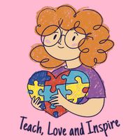 Teach Love And Inspire Teacher Autism Doggie Tank