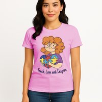 Teach Love And Inspire Teacher Autism Womens T-Shirt