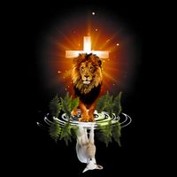 The Lion And The Lamb Water Reflection Jesus Christian Bucket Hat