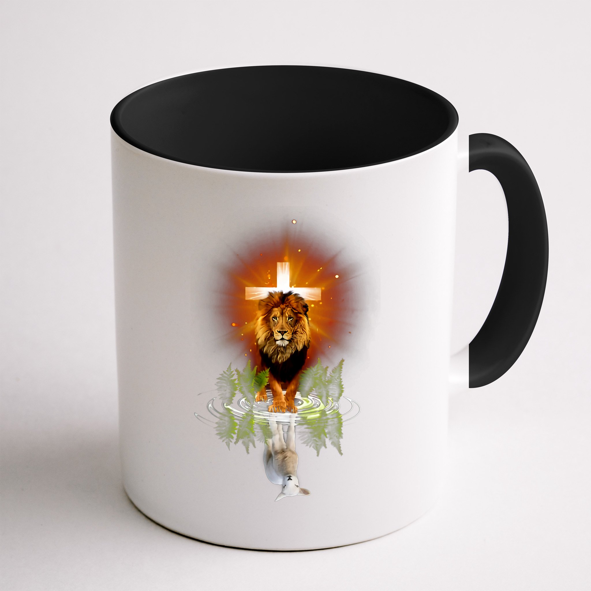 The Lion And The Lamb Water Reflection Jesus Christian Mug