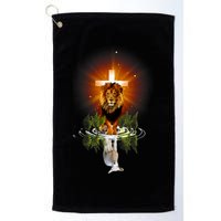 The Lion And The Lamb Water Reflection Jesus Christian Golf Towel