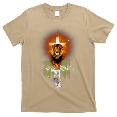 The Lion And The Lamb Water Reflection Jesus Christian T-Shirt