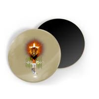 The Lion And The Lamb Water Reflection Jesus Christian Magnet