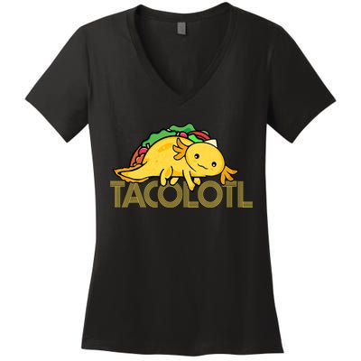Taco Lover   Axolotl Lover Women Cute Mexican Axolotl  Women's V-Neck T-Shirt
