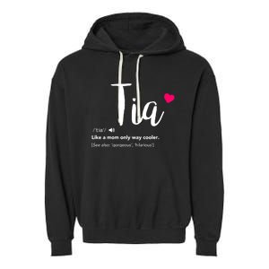 Tia Like A Mom Only Cooler Can Keep Calm New Aunt Gift Garment-Dyed Fleece Hoodie