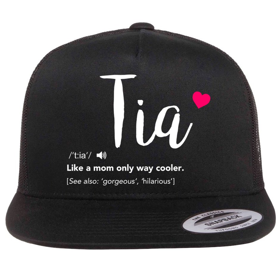 Tia Like A Mom Only Cooler Can Keep Calm New Aunt Gift Flat Bill Trucker Hat