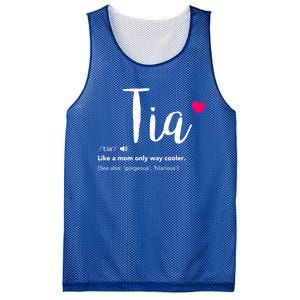 Tia Like A Mom Only Cooler Can Keep Calm New Aunt Gift Mesh Reversible Basketball Jersey Tank