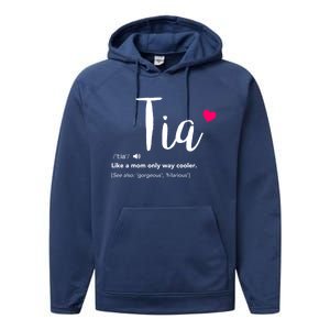 Tia Like A Mom Only Cooler Can Keep Calm New Aunt Gift Performance Fleece Hoodie