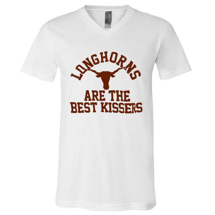 Texas Longhorn Are The Best Kissers V-Neck T-Shirt