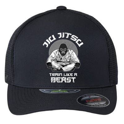 Train Like A Beast Jiu Jitsu BJJ Grappling MMA Gorilla Flexfit Unipanel Trucker Cap