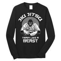 Train Like A Beast Jiu Jitsu BJJ Grappling MMA Gorilla Long Sleeve Shirt