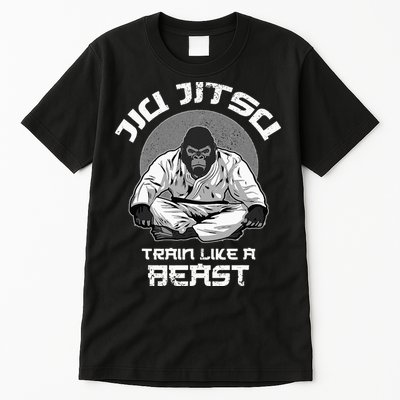 Train Like A Beast Jiu Jitsu BJJ Grappling MMA Gorilla Tall T-Shirt