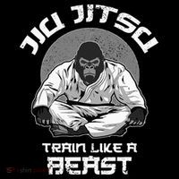 Train Like A Beast Jiu Jitsu BJJ Grappling MMA Gorilla Button