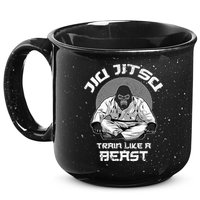Train Like A Beast Jiu Jitsu BJJ Grappling MMA Gorilla 15oz Campfire Ceramic Mug