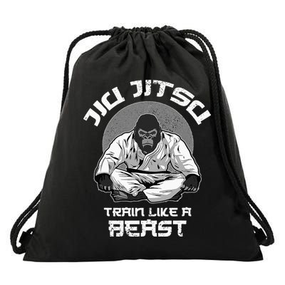 Train Like A Beast Jiu Jitsu BJJ Grappling MMA Gorilla Drawstring Bag