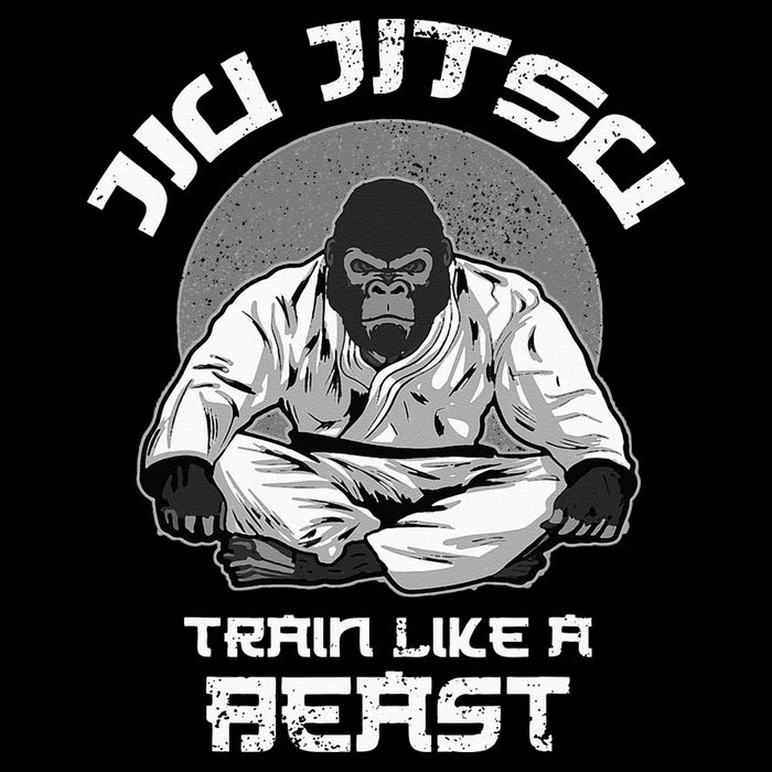 Train Like A Beast Jiu Jitsu BJJ Grappling MMA Gorilla Drawstring Bag