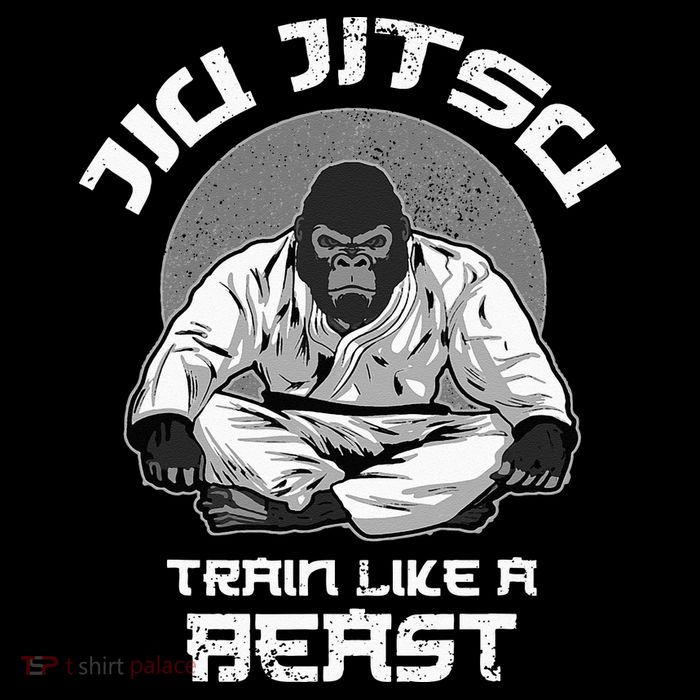 Train Like A Beast Jiu Jitsu BJJ Grappling MMA Gorilla Poster
