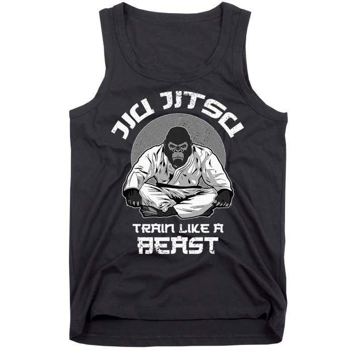 Train Like A Beast Jiu Jitsu BJJ Grappling MMA Gorilla Tank Top