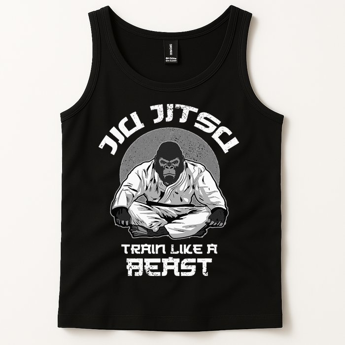 Train Like A Beast Jiu Jitsu BJJ Grappling MMA Gorilla Tank Top
