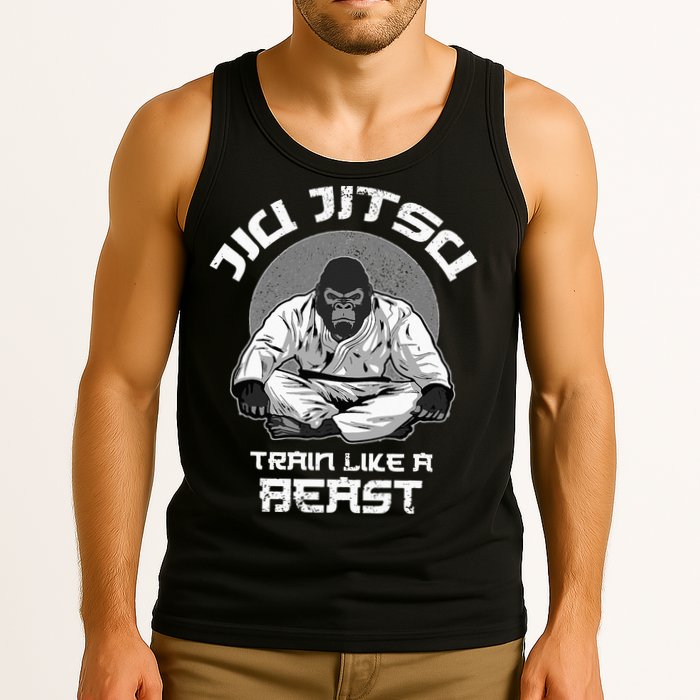 Train Like A Beast Jiu Jitsu BJJ Grappling MMA Gorilla Tank Top