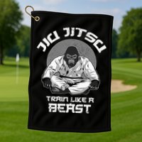 Train Like A Beast Jiu Jitsu BJJ Grappling MMA Gorilla Golf Towel