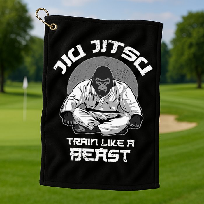 Train Like A Beast Jiu Jitsu BJJ Grappling MMA Gorilla Golf Towel