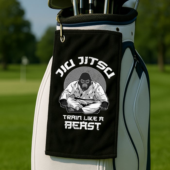 Train Like A Beast Jiu Jitsu BJJ Grappling MMA Gorilla Golf Towel