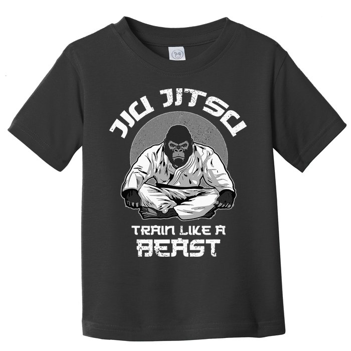 Train Like A Beast Jiu Jitsu BJJ Grappling MMA Gorilla Toddler T-Shirt