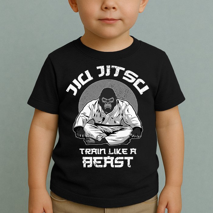 Train Like A Beast Jiu Jitsu BJJ Grappling MMA Gorilla Toddler T-Shirt