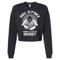 Train Like A Beast Jiu Jitsu BJJ Grappling MMA Gorilla Cropped Pullover Crew