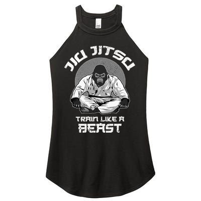 Train Like A Beast Jiu Jitsu BJJ Grappling MMA Gorilla Women's Perfect Tri Rocker Tank