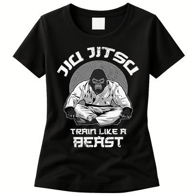 Train Like A Beast Jiu Jitsu BJJ Grappling MMA Gorilla Womens T-Shirt